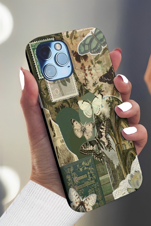 Beatuy & Butterfly  Art  Tasarımlı Baskılı  Kılıf