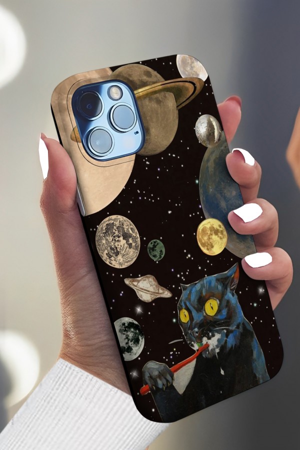 Kedi Galaksiler  Tasarımlı Baskılı  Kılıf