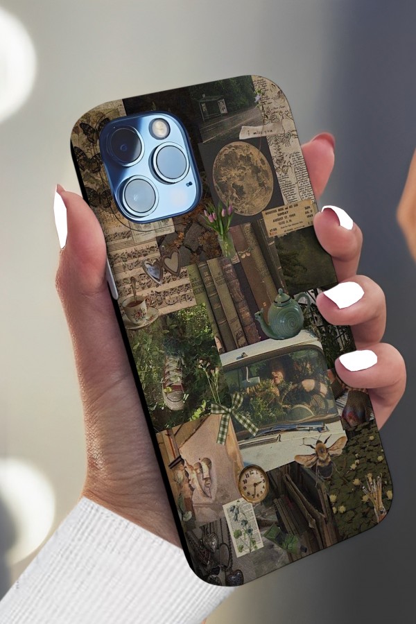 Screapbooking  Art  Tasarımlı Baskılı  Kılıf