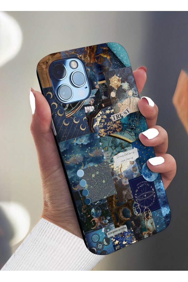 Uzay Blue Art  Tasarımlı Baskılı  Kılıf