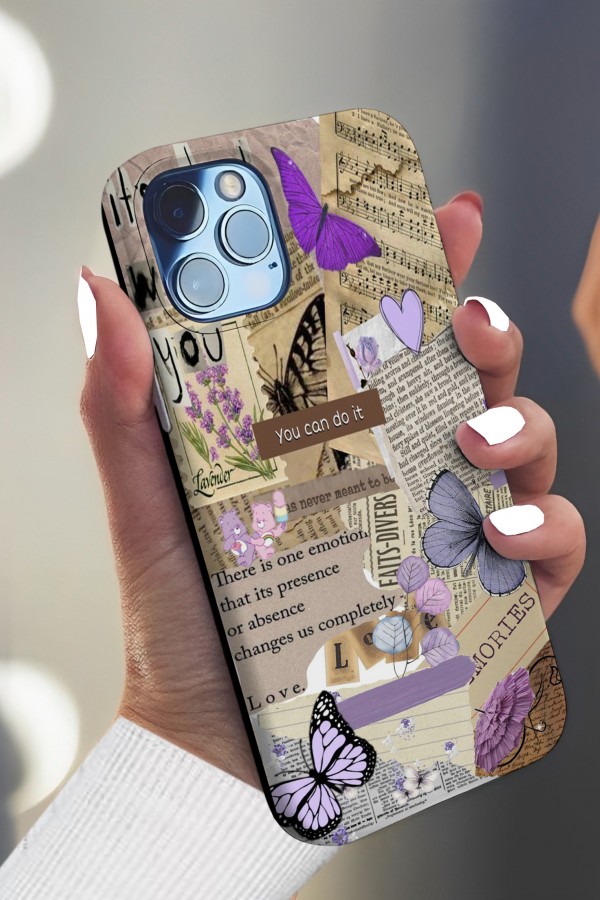 You Can Do İt Butterfly & Flowers Art  Tasarımlı Baskılı  Kılıf