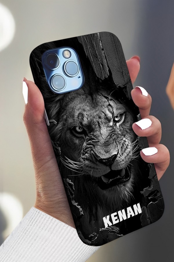 Aslan İsimli 3 Tasarımlı Baskılı  Kılıf
