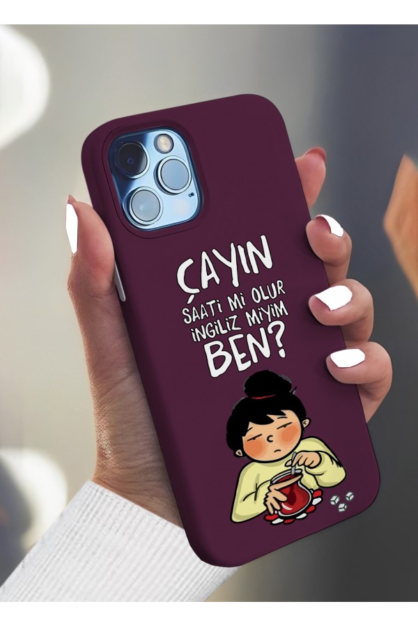 Çayın Saati mi Olur  Tasarımlı Baskılı  Kılıf
