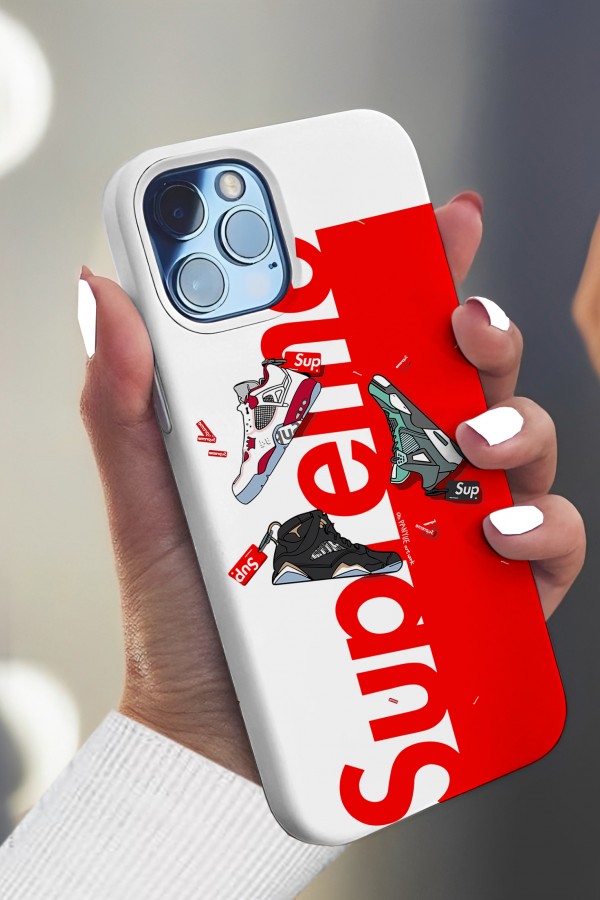 Supreme Red & White  Tasarımlı Baskılı  Kılıf