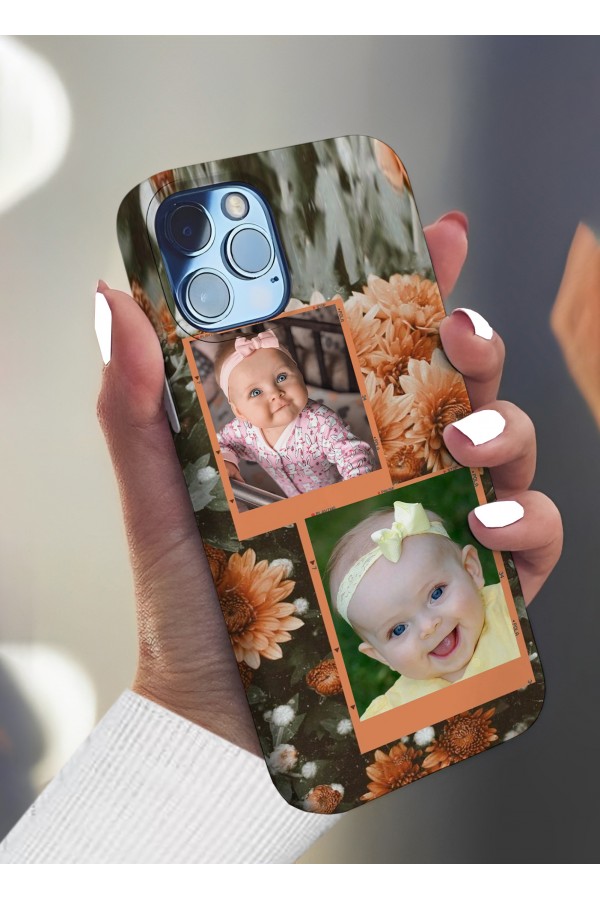 Güllü 2 lü Fotoğraflı İsimli Tasarımlı Baskılı  Kılıf