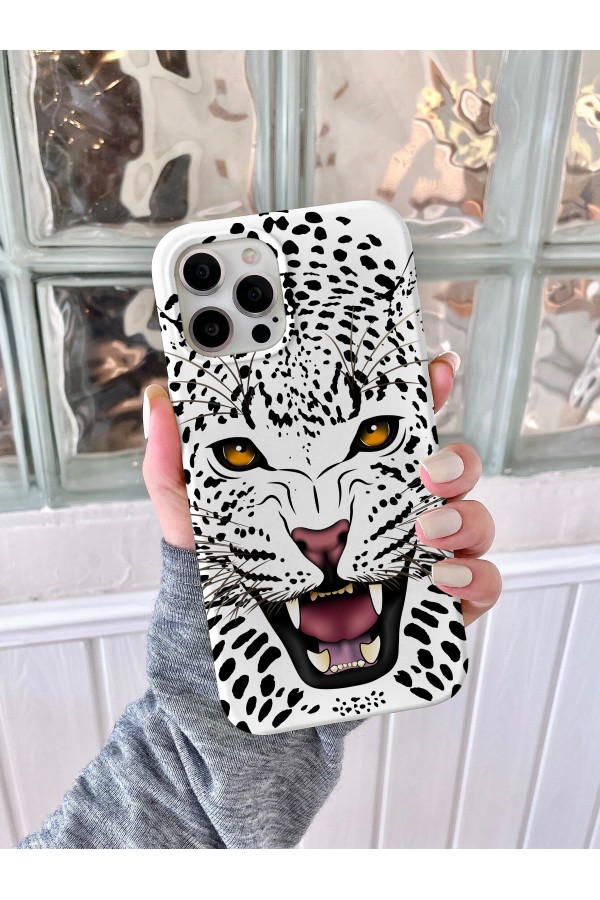 Beyaz Jaguar   Tasarımlı Baskılı  Kılıf