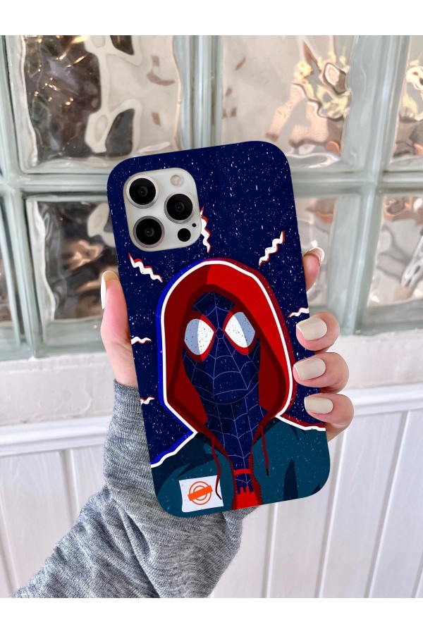 Spiderman Miles Morales Siyah   Tasarımlı Baskılı  Kılıf