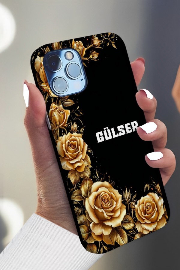 Gül Altın İsimli  Tasarımlı Baskılı  Kılıf