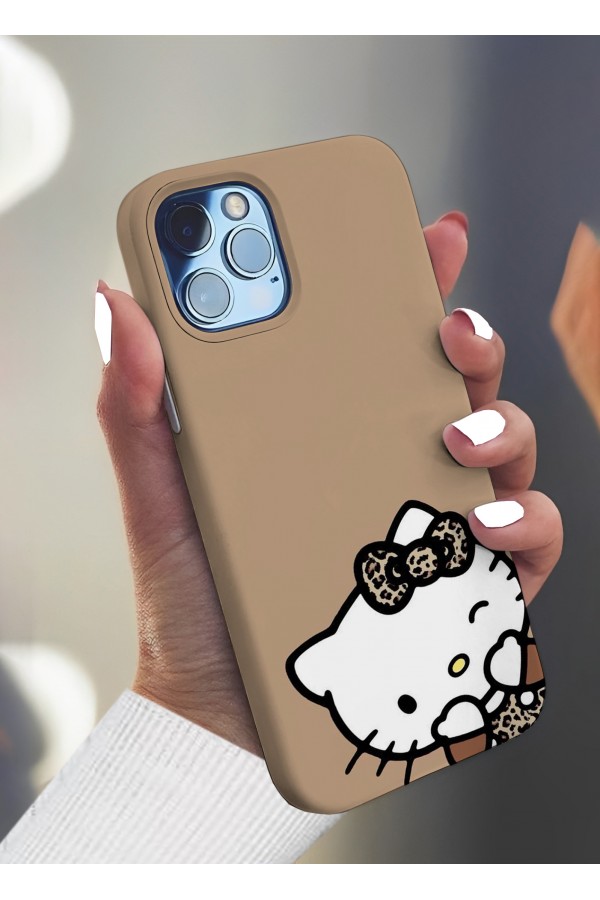 Hello Kitty Kahverengi Tasarımlı Baskılı  Kılıf