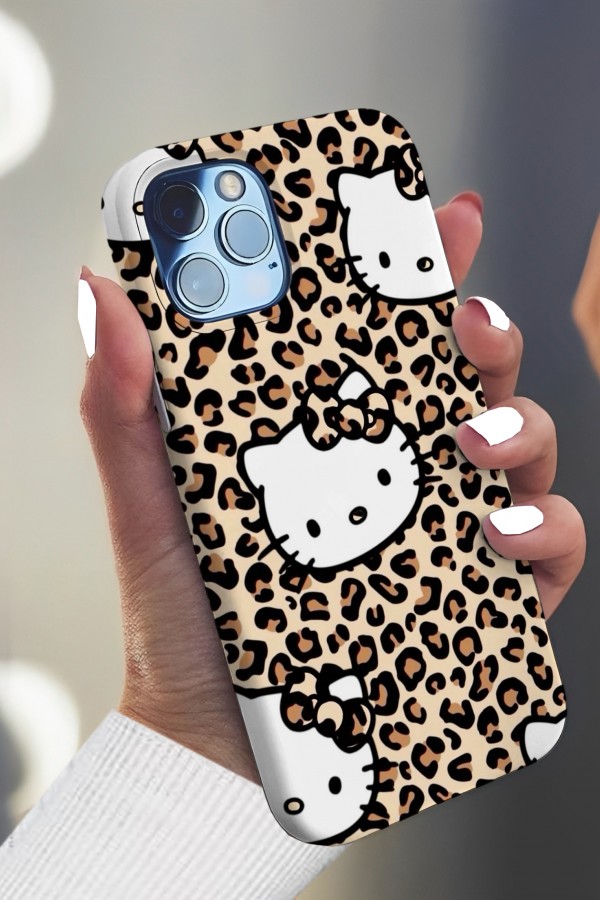 Hello Kitty Leopar  Tasarımlı Baskılı  Kılıf Hello Kitty Leopar  Tasarımlı Baskılı  Kılıf