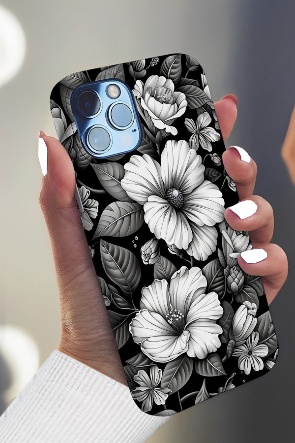 Flowers   Gri   Tasarımlı Baskılı  Kılıf Flowers   Gri   Tasarımlı Baskılı  Kılıf