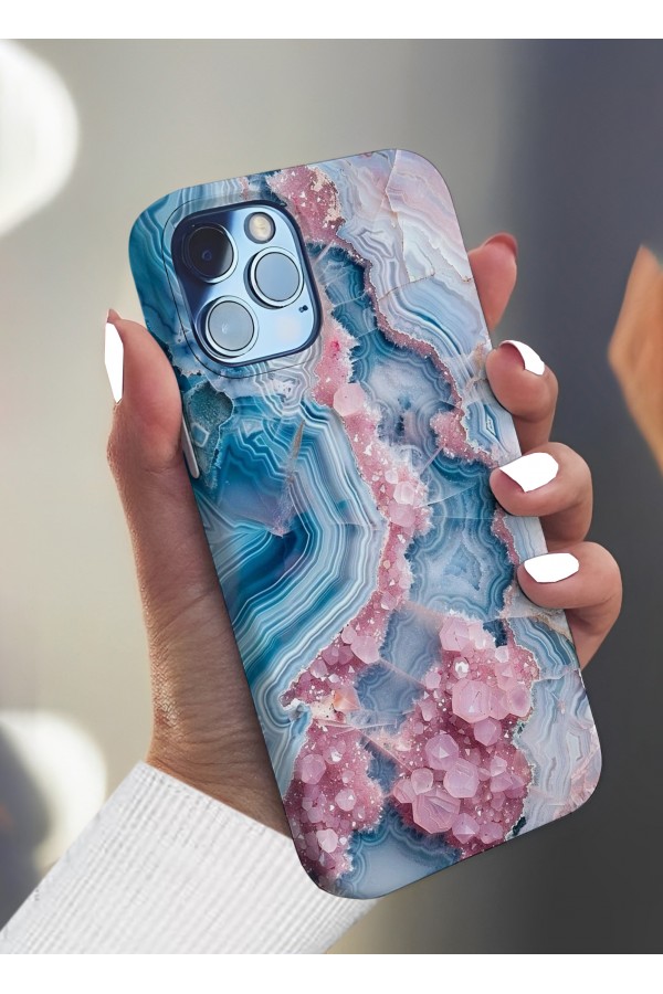 Pink & Blue Kristal Tasarımlı Baskılı  Kılıf