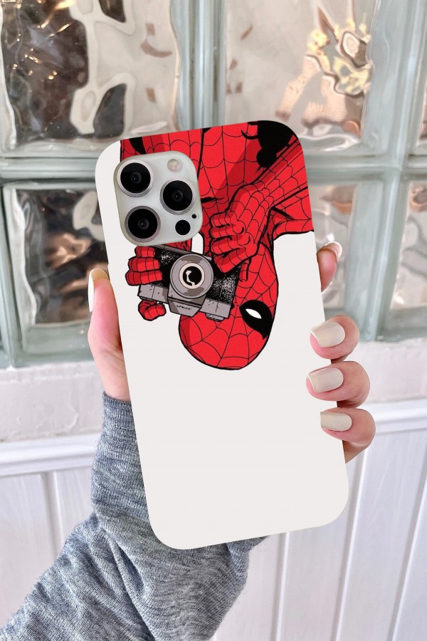 Spiderman Fotoğraf Çeken Tasarımlı Baskılı  Kılıf