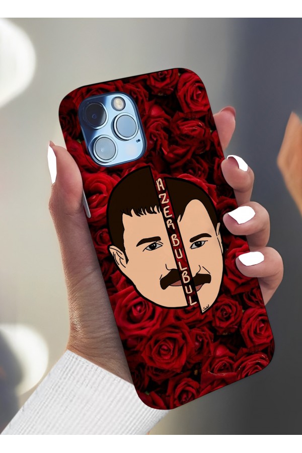 Azer Bülbül Gül  Tasarımlı Baskılı  Kılıf