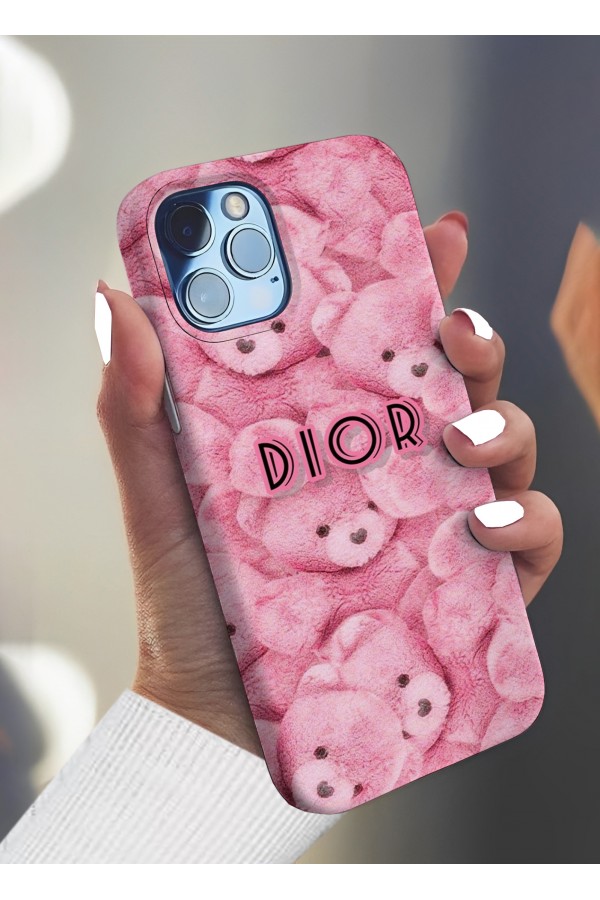 Dior Pembe Ayıcıklı   Tasarımlı Baskılı  Kılıf